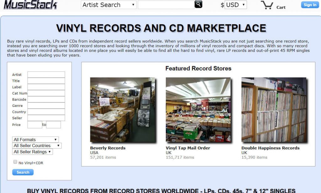 musicstack tienda de vinilos online discos