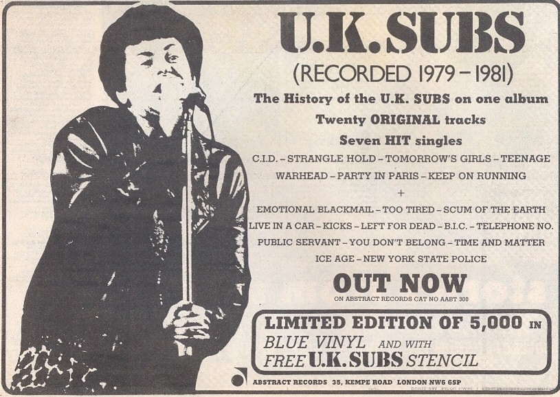uk subs recorded cartel de concierto disco